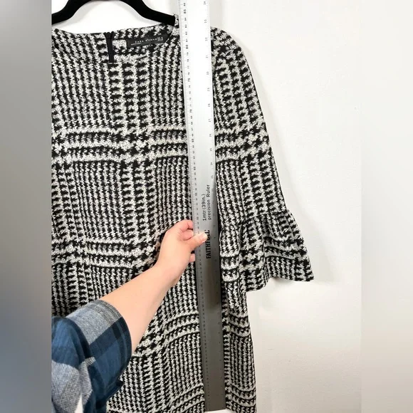 Zara Dress Womens Medium Black White Short Casual Party Lantern Sleeve Ladies - Picture 5 of 12